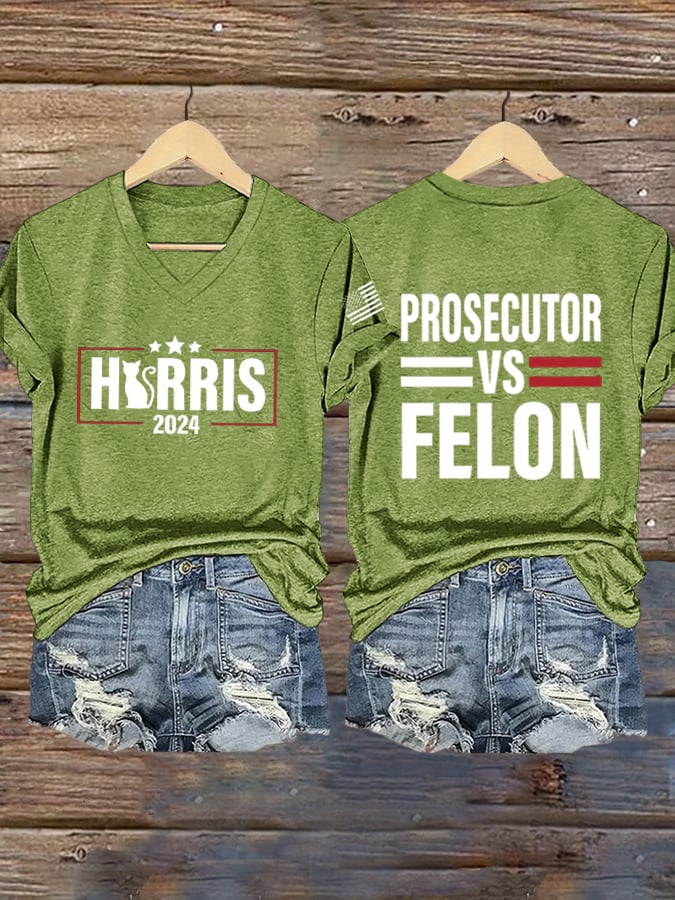 Women's Vintage Flag Print T-Shirt