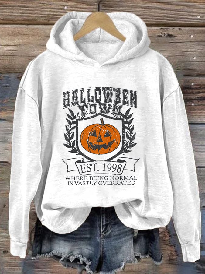 Women's Halloween Town Est 1998 Printed Casual Hoodie