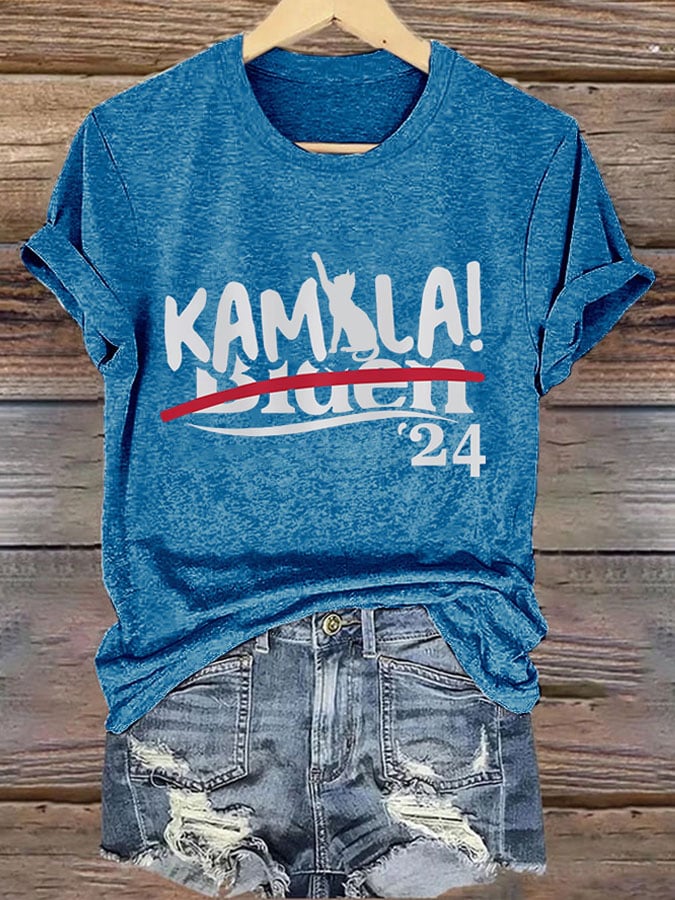 Women's La Printed Casual V Neck T-Shirt