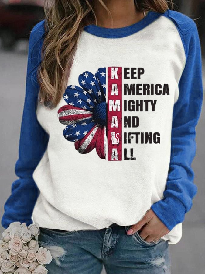 Women's Hot Flag Printed Casual Sweatshirt
