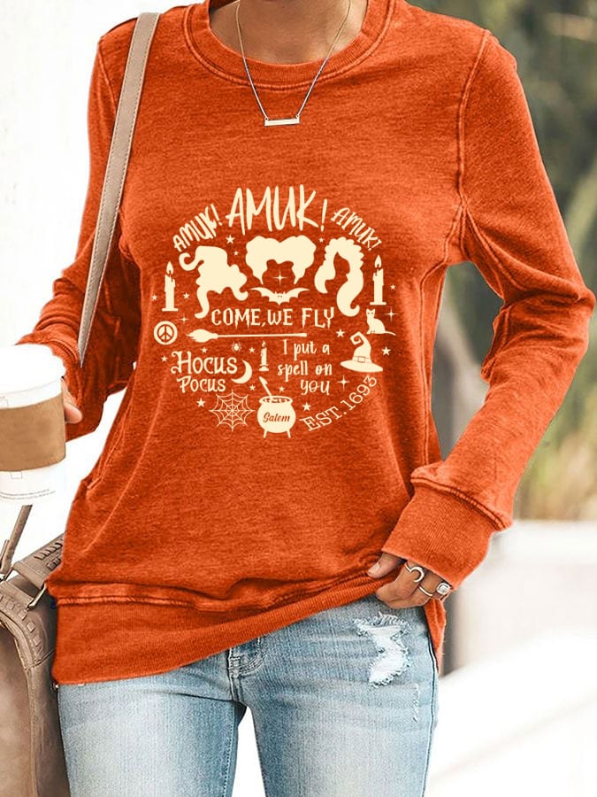 Women's Halloween Printed Sweatshirt