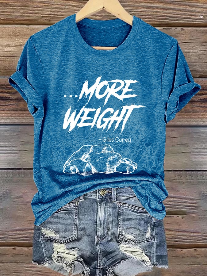 Retro Halloween Giles Corey More Weight Print T-Shirt