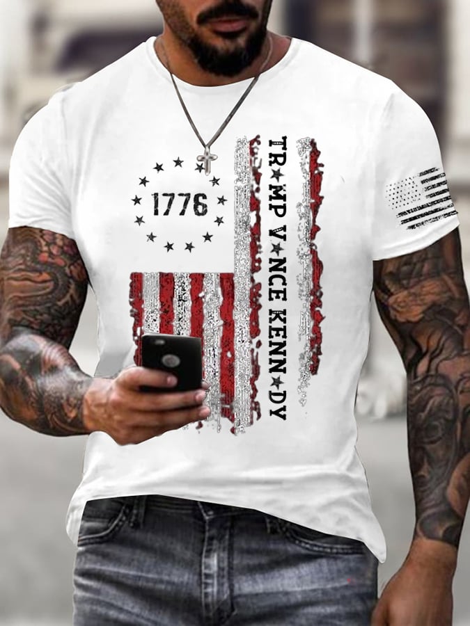 Men's 45-47 printed casual T-shirt