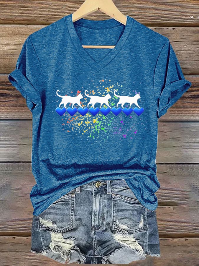 Women's Election Hot Cat Printed Casual T-shirt