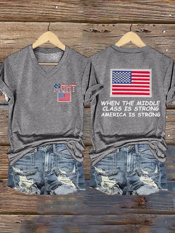 Women'S When The Middle Class Is Strong America Is Strong Print T-Shirts