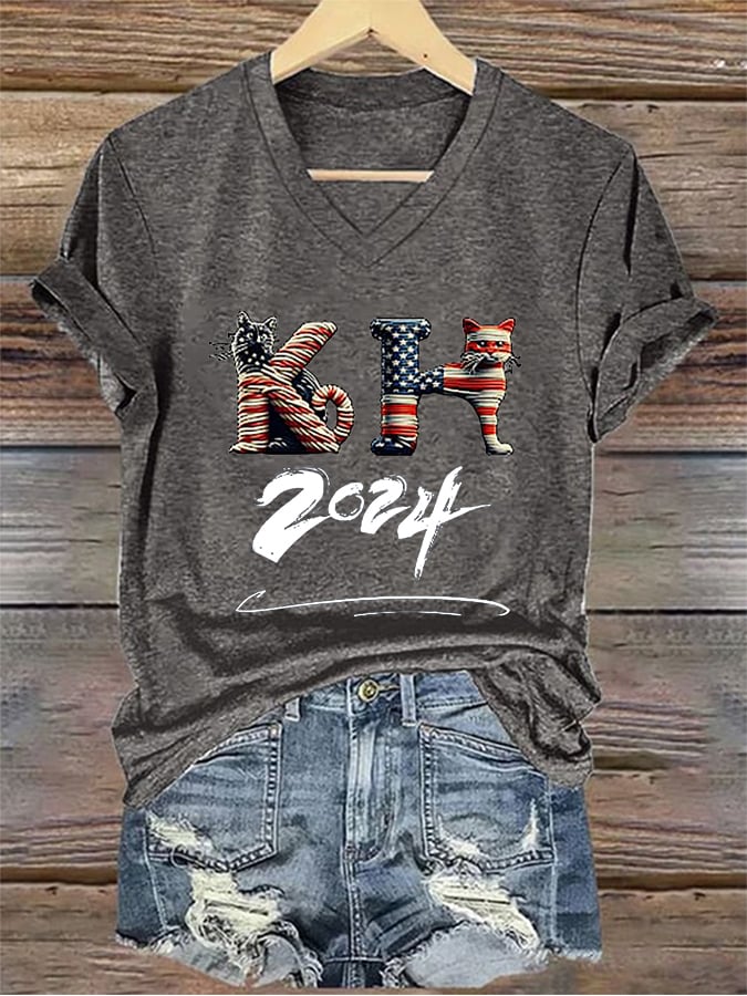 Women's K.H.  Flag Cat 2024 Print T-Shirt