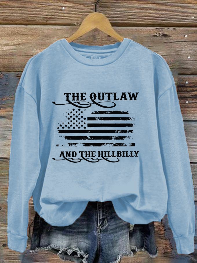 Women's The Outlaw and The Hillbilly Print Crew Neck Sweatshirt