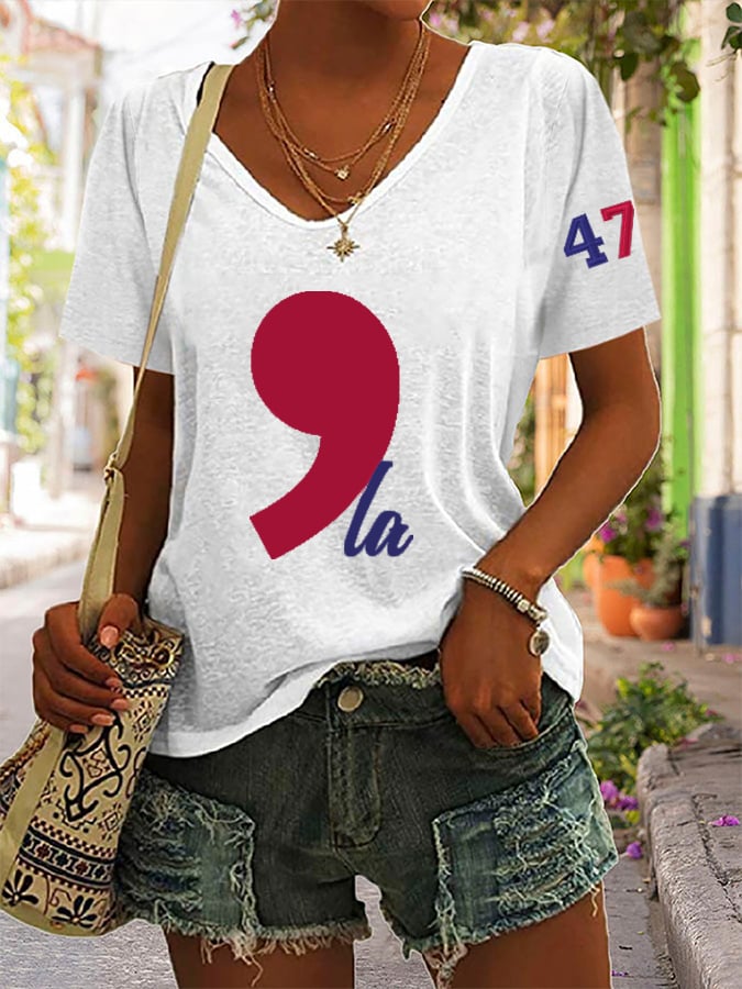Women's La  Printed Short-Sleeved T-Shirt
