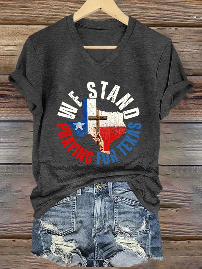 Women's Texas Spirit Never Gives Up Print T-shirt