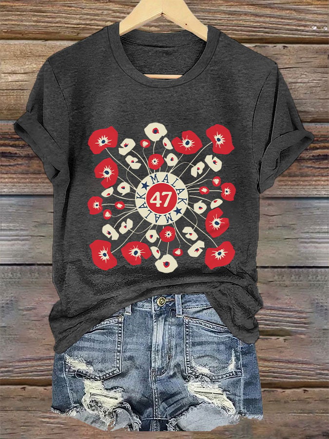 Women's LA Supporters Floral V Neck T-Shirt