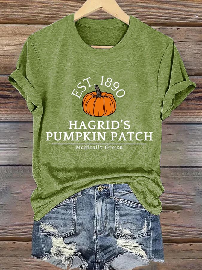 Women'S  Hagrid’s Pumpkin Patch Print Casual T-Shirt