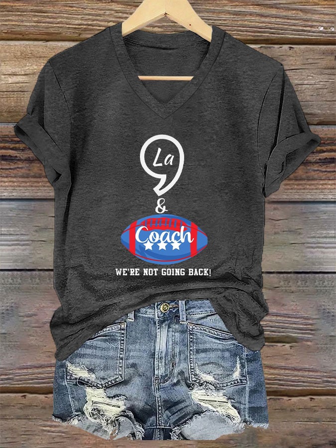 Women's La and The Coach Printed Casual T-Shirt