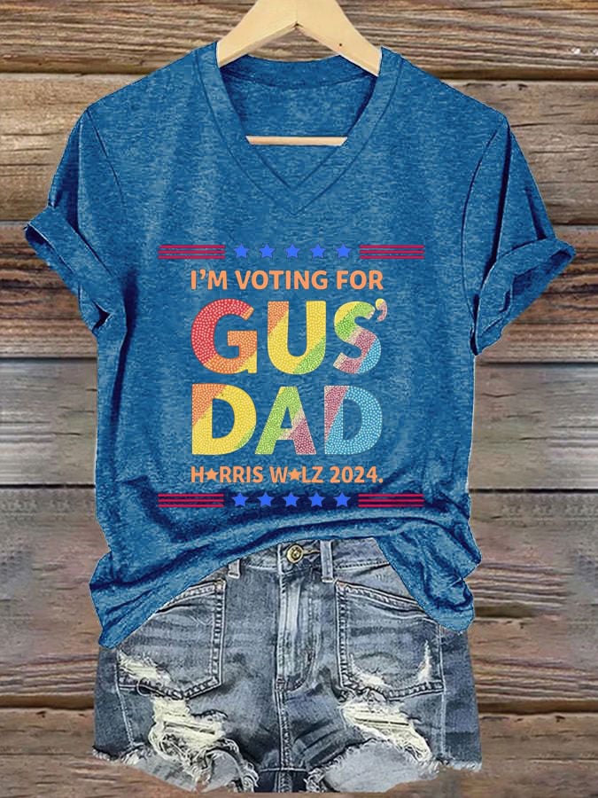 Women's Gus Dad Print Casual T-Shirt