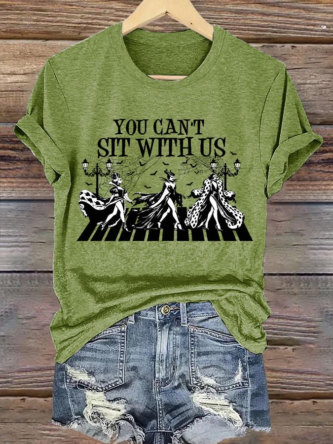 Women's Halloween Witch (You Can't Sit With Us) Printed Casual T-Shirt