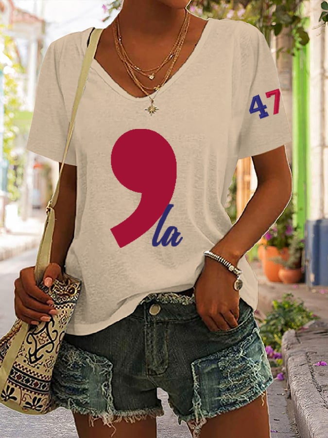 Women's La  Printed Short-Sleeved T-Shirt