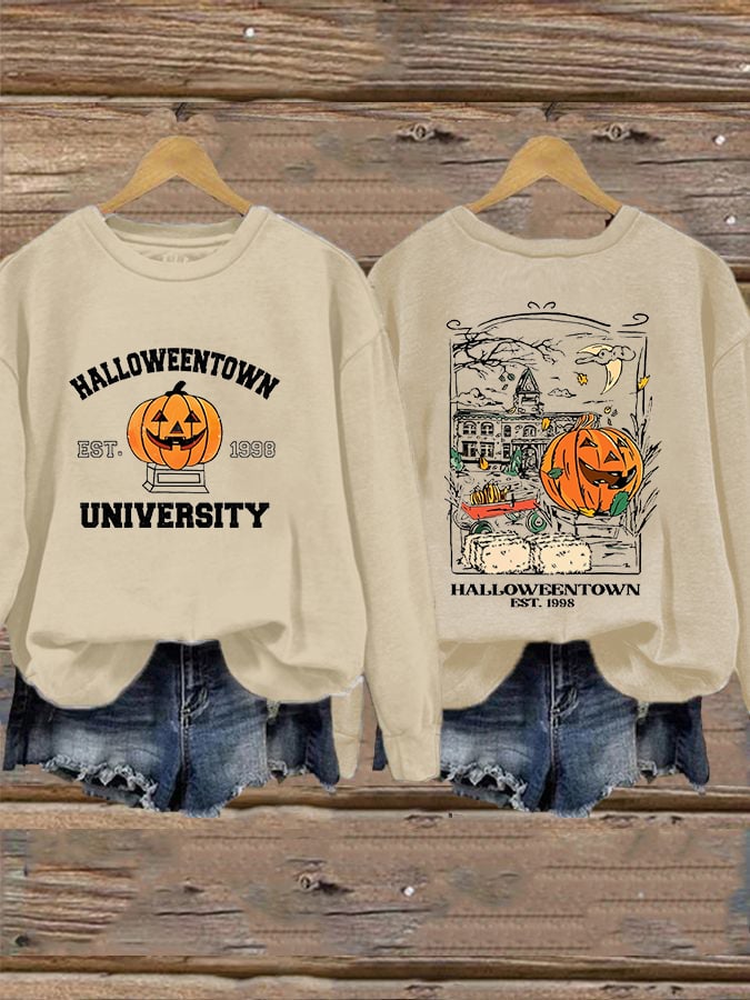 Women's Halloween Town Est 1998 Printed Sweatshirt