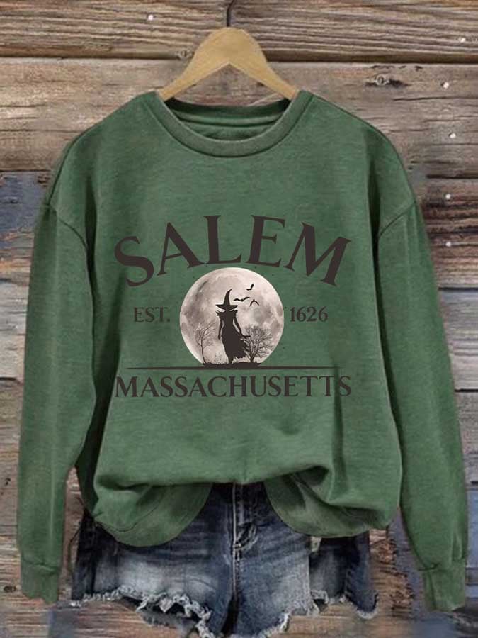 Women's Salam Massachusetts Print Round Neck Sweatshirt