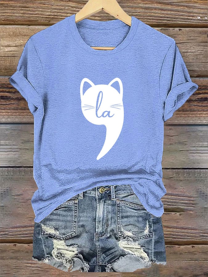 Women's Childless Cat Lady La Printed T-Shirt