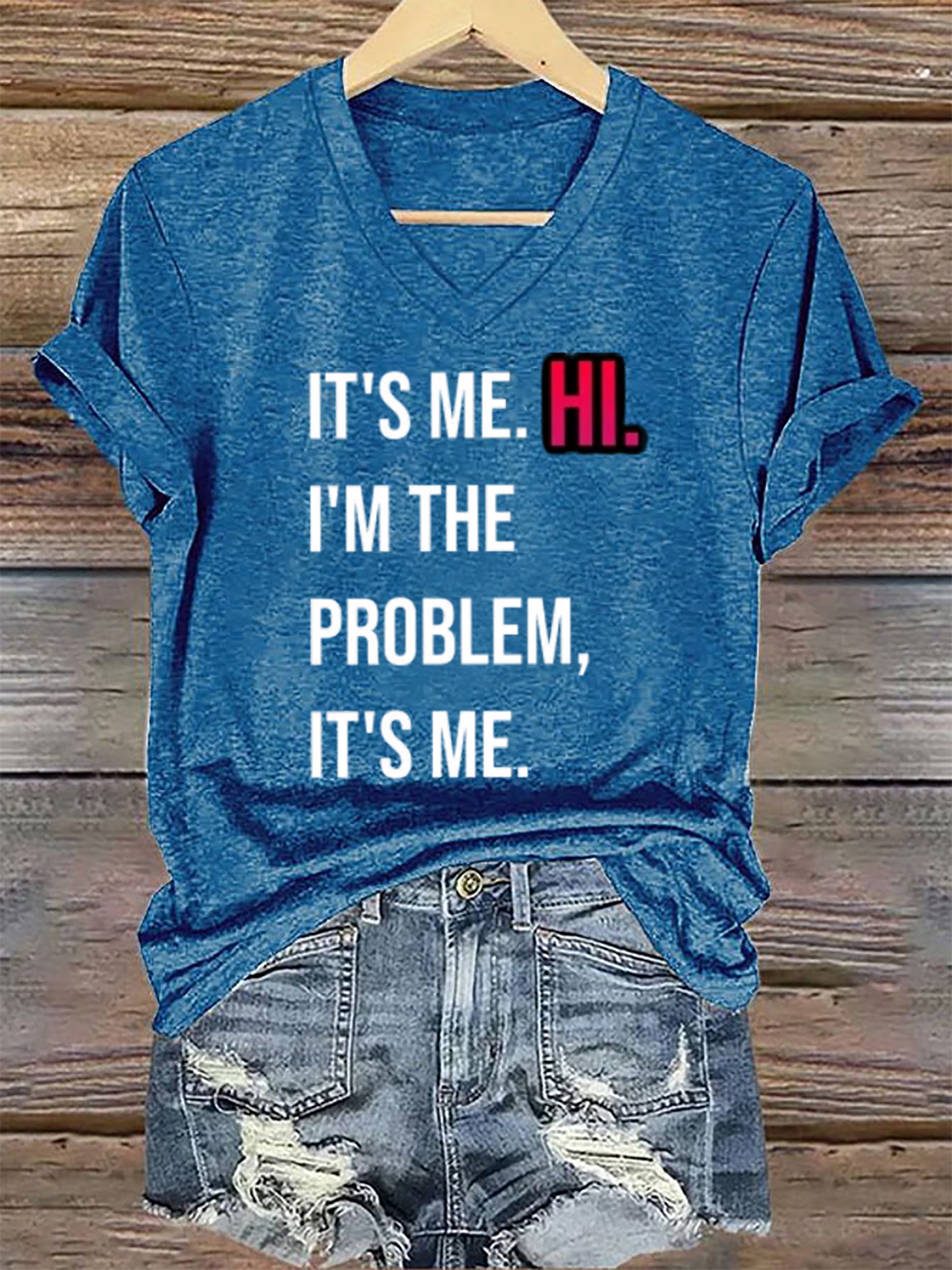Women's La 2024 Swifties It'S Me.Hi. I'M The Problem, It'S Me. Printed Short-Sleeved T-Shirt