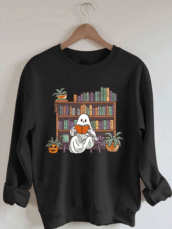 Women's Bookish Ghost Print Sweatshirt