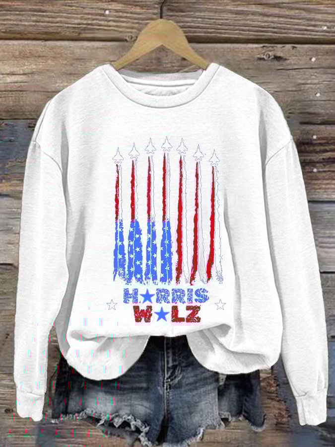 Women's comma la print crew neck sweatshirt