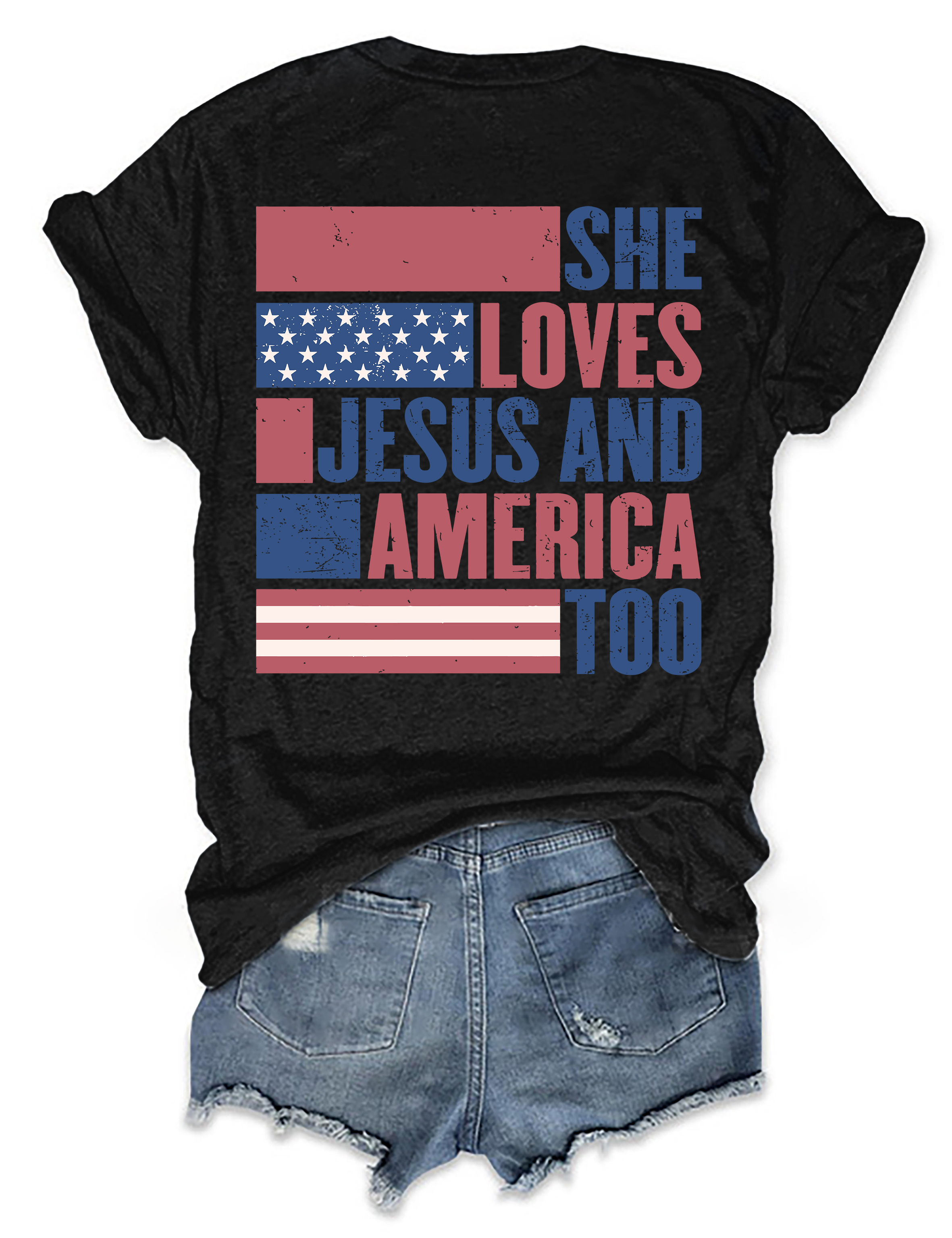 She Loves Jesus and America Too T-Shirt