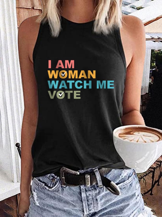 Women's I Am Woman Watch Me Vote Vest