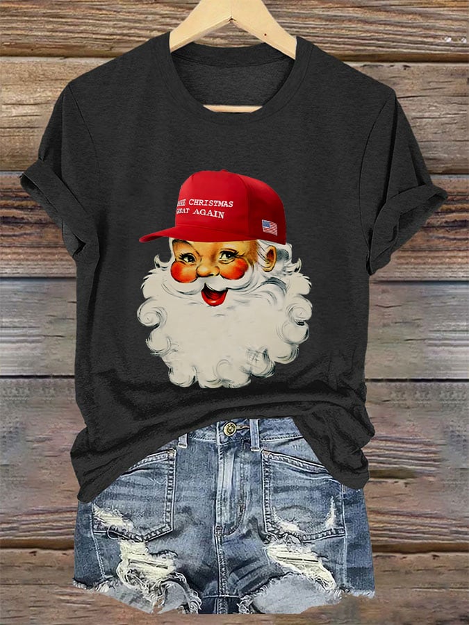 Women's Santa Claus Print T-Shirt