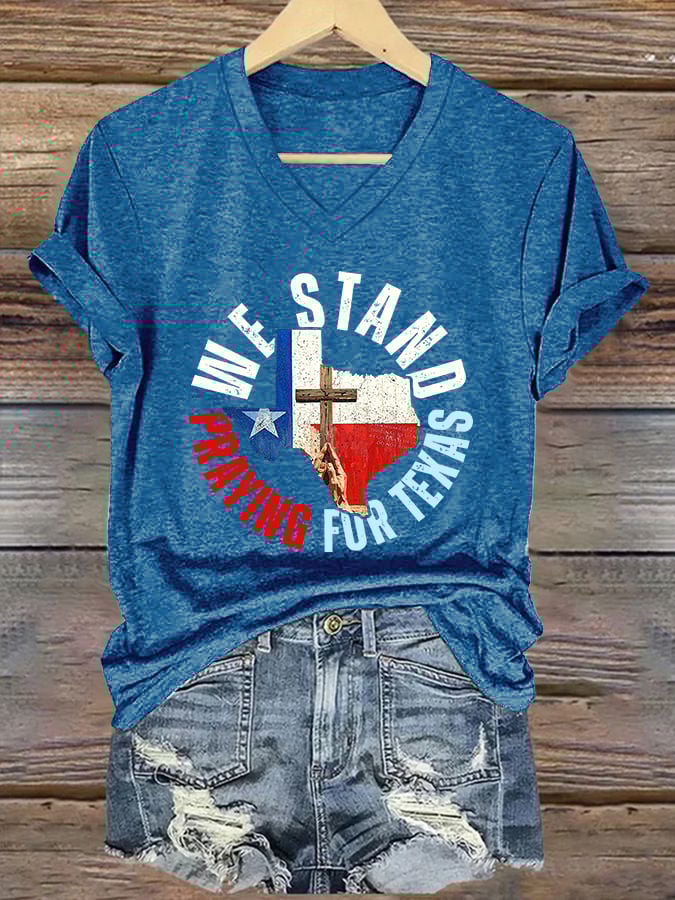 Women's Texas Spirit Never Gives Up Print T-shirt