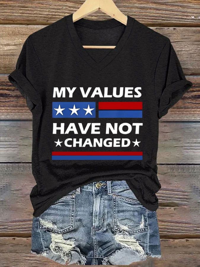 Women's My Values Have Not Changed Print Casual T-Shirt
