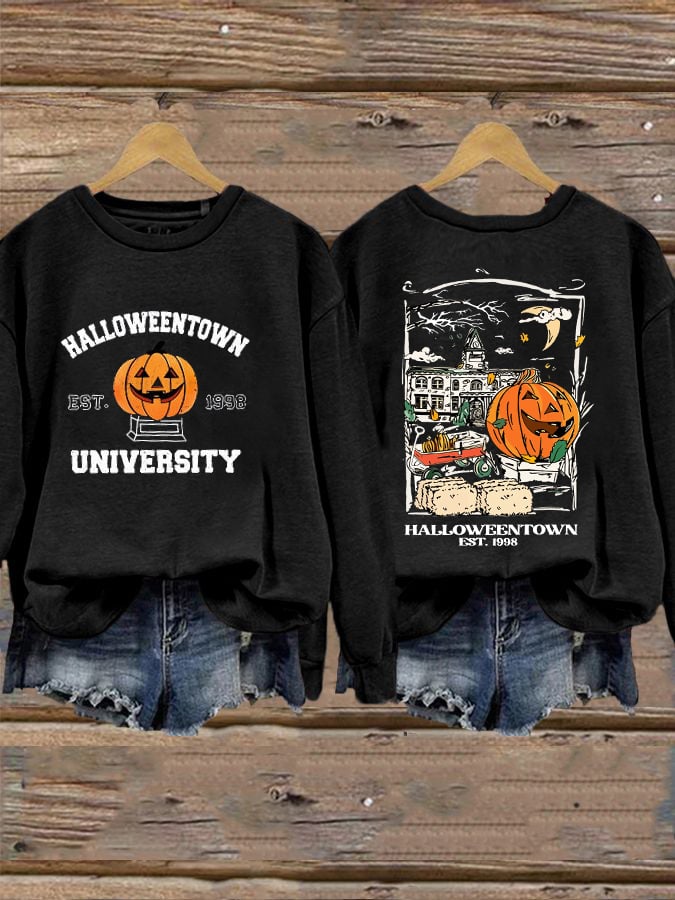 Women's Halloween Town Est 1998 Printed Sweatshirt