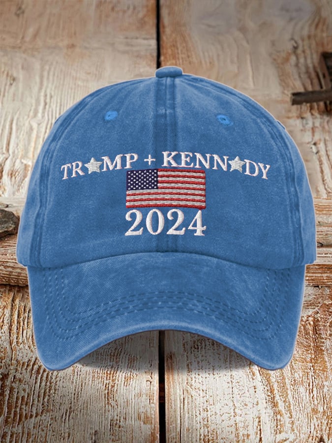 Unisex Distressed Washed Cotton Hot Spot Election Print Hat