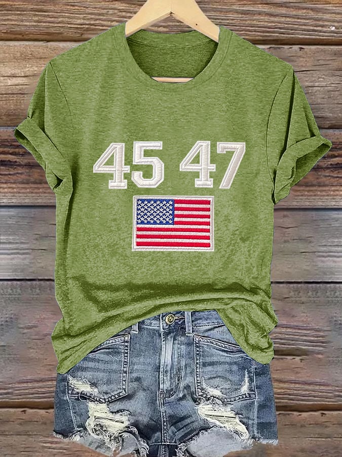 Retro 45 47 Print T-Shirt