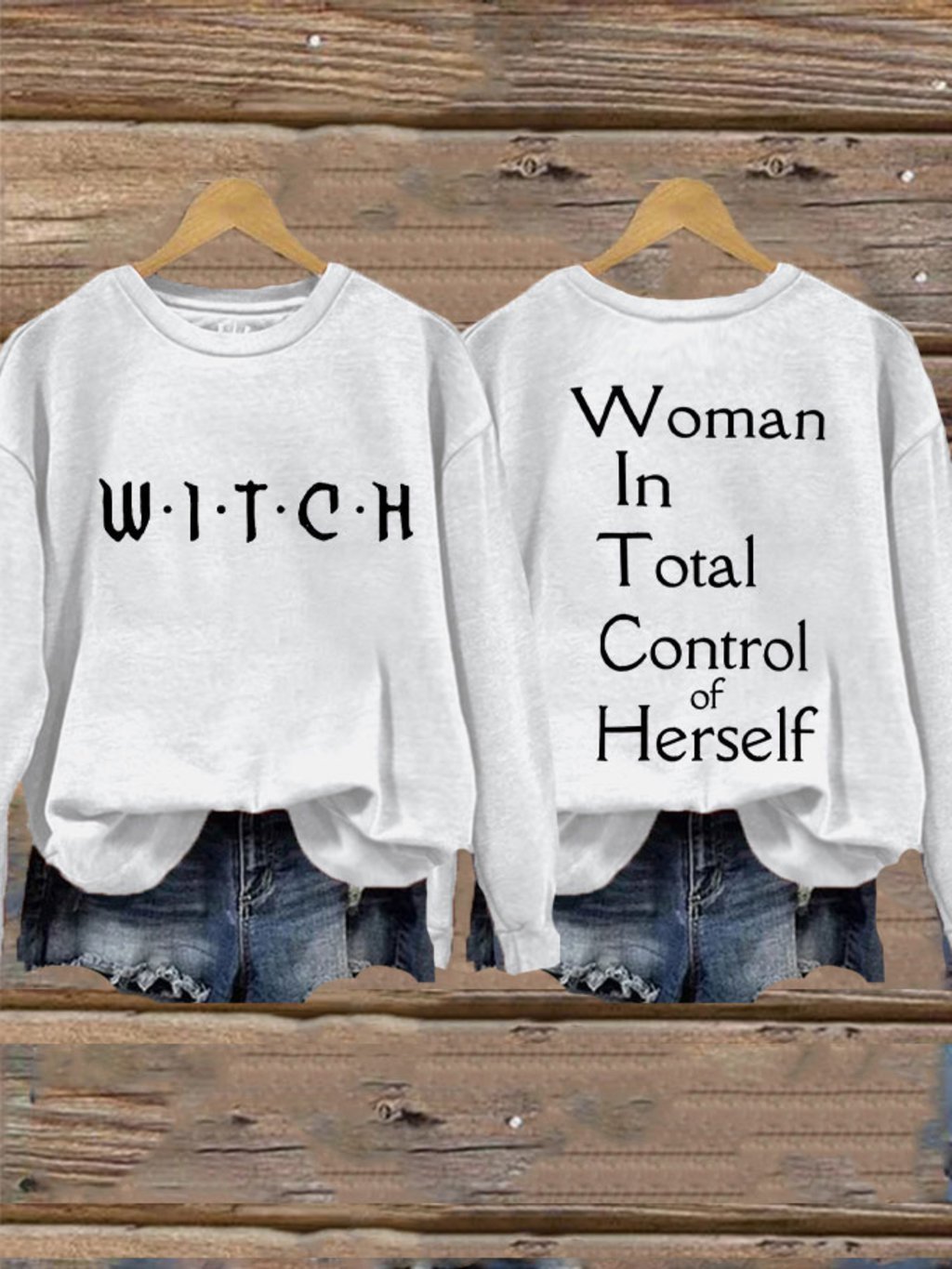 Women's Witch Woman In Total Control Herself Powherful Printed Sweatshirt