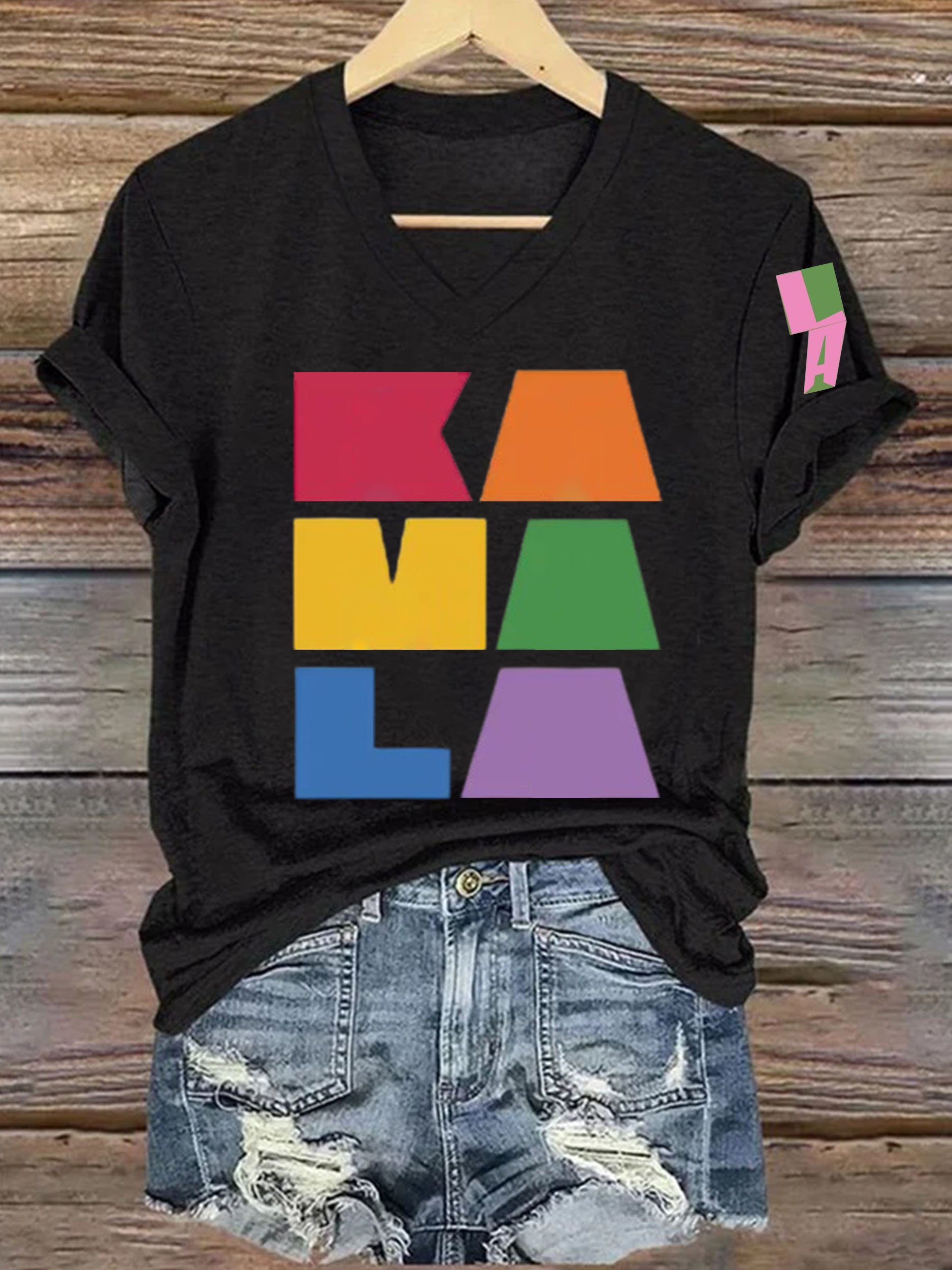 Women's La  Printed Short-Sleeved T-Shirt