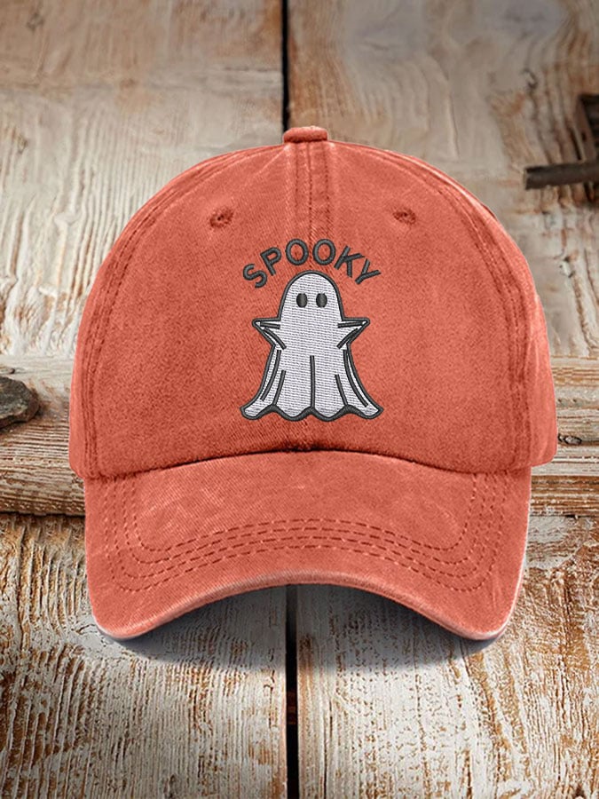 Halloween spooky washed baseball hat