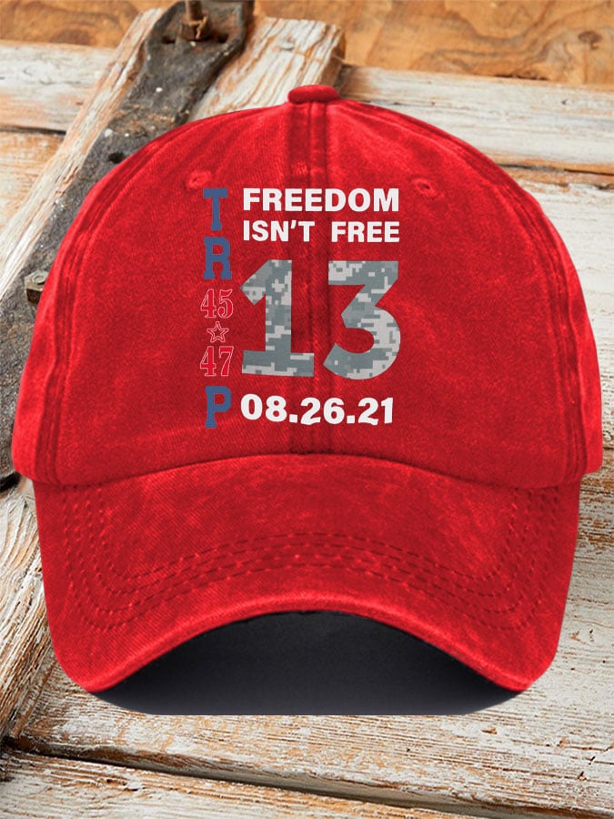 Retro 13 US Fallen Soldiers Memorial Freedom Printed Baseball Cap