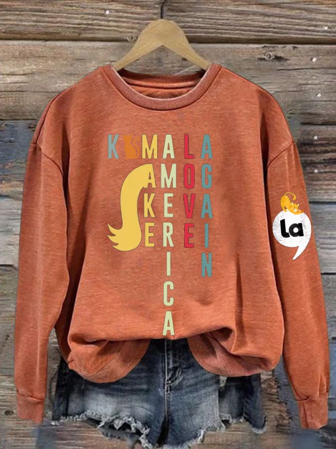 Women's Comma La Print Crew Neck Sweatshirt