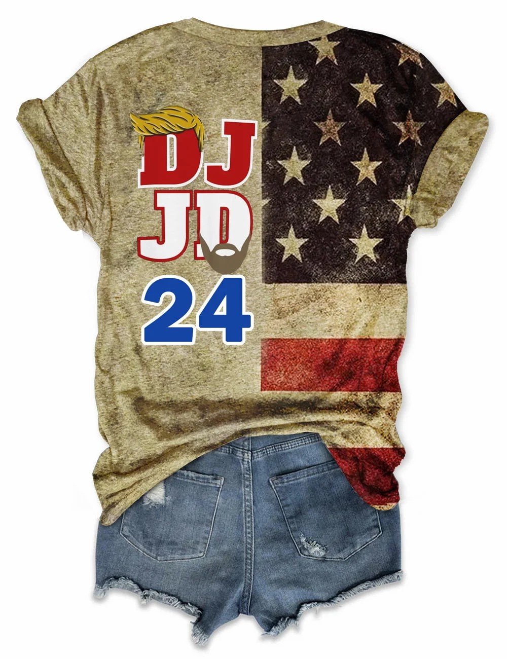 Women's Outlaw Hillbilly America 2024 Print V-Neck Tee