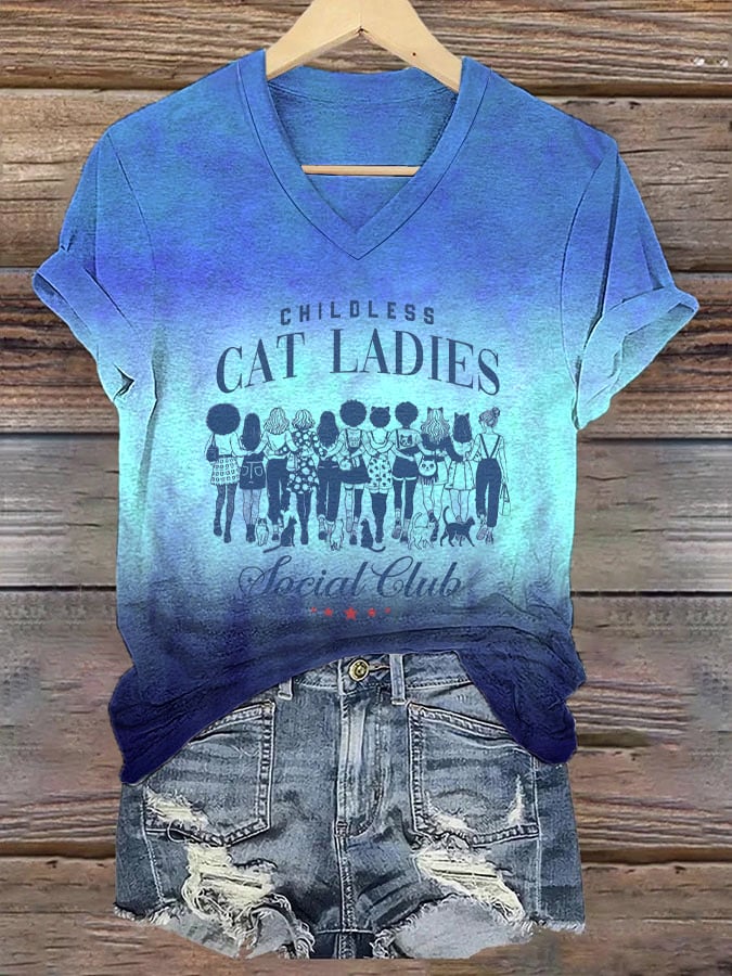 Women's Cat Lady Social Club Print T-Shirt