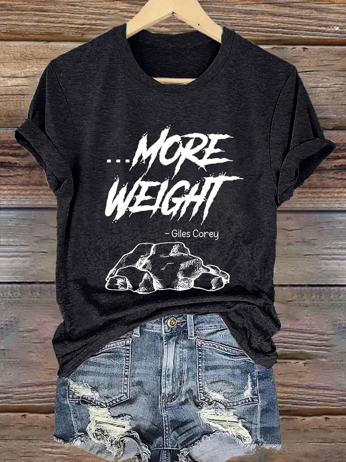 Retro Halloween Giles Corey More Weight Print T-Shirt