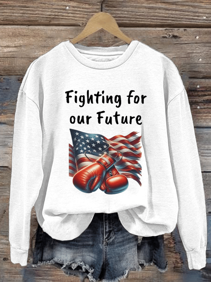 Women's Fight For Our Future Printed Casual Sweatshirt