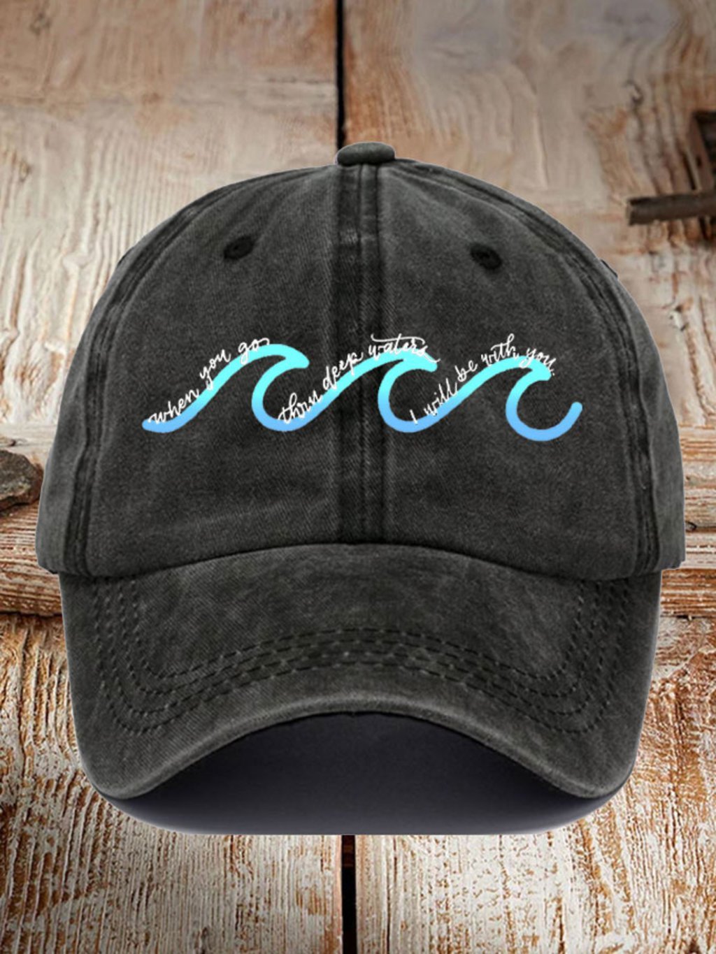 Unisex When You Go Through Deep Waters I Will Be With You Printed Hat