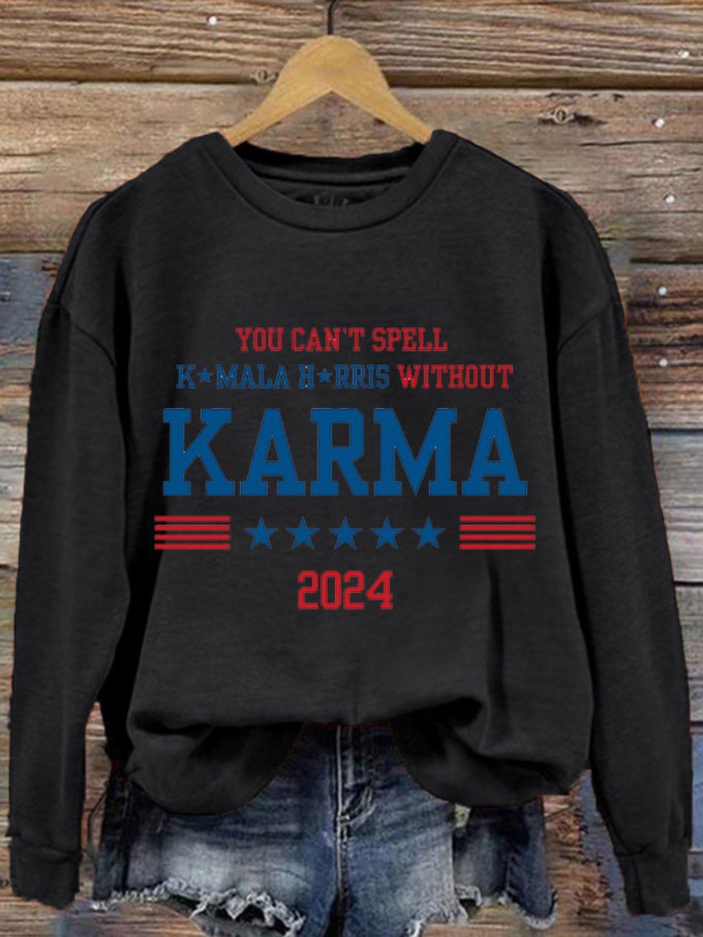 Women's You Can't Spell Comma La Without Karma 2024 Printed Sweatshirt