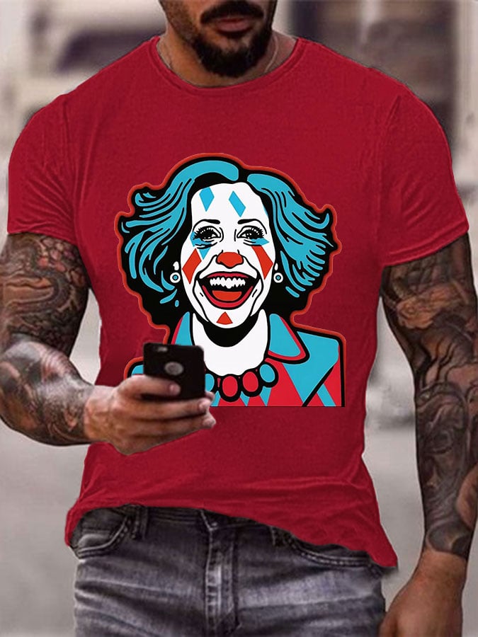Men's Clown Printed Casual T-Shirt