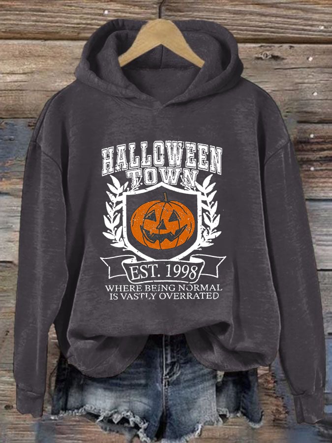 Women's Halloween Town Est 1998 Printed Casual Hoodie