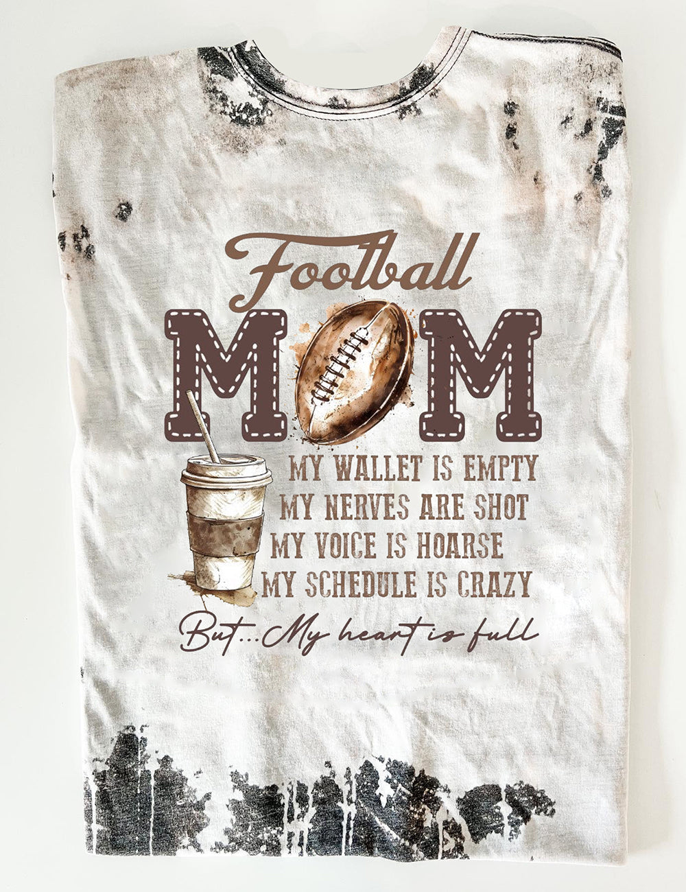 Women's Football Mom Print T-Shirt
