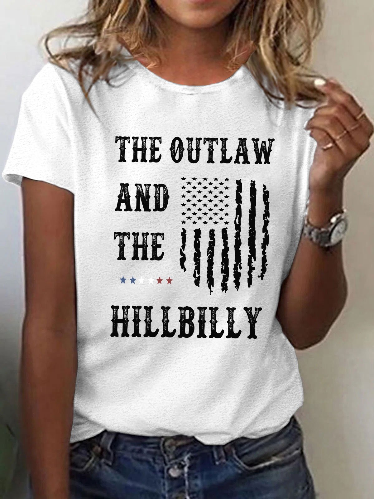 Women's The Outlaw and The Hillbilly Print Crew Neck T-Shirt