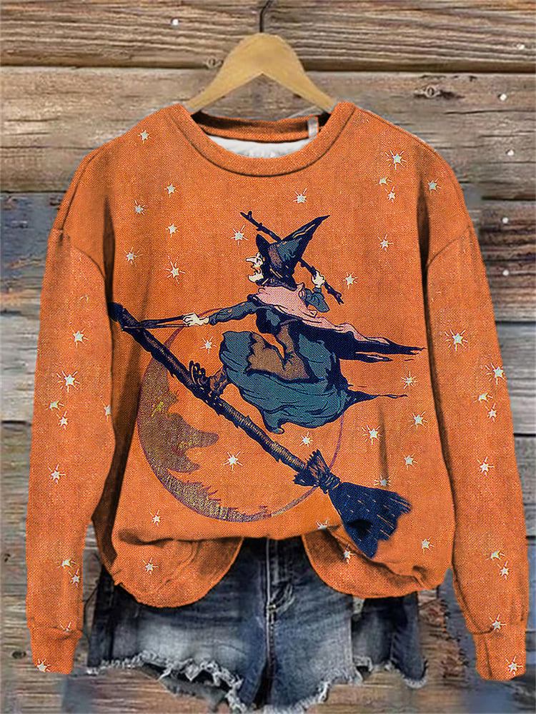 Women's Vintage Halloween Print Casual Sweatshirt