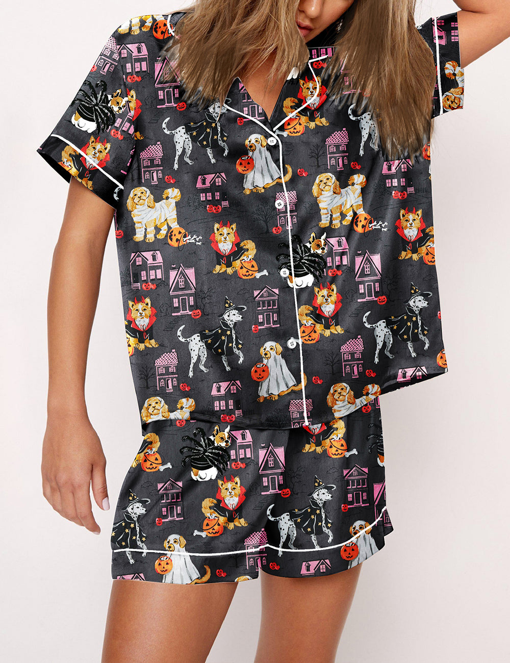 Women's Cute Dog Halloween Night Pajama Set